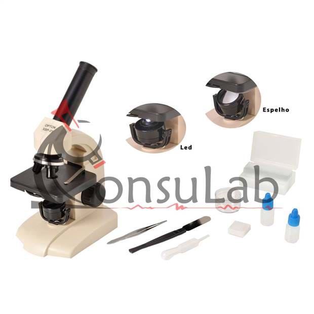 Microscópio Biológico Monocular com Aumento 70 a 400x