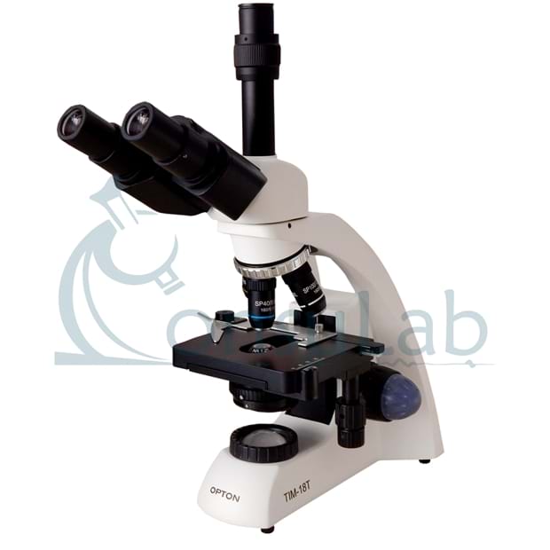 Microscópio Biológico Trinocular com Ampliação de 40x até 1000x (opcional até 2000X), Iluminação LED e Suporte para Bateria Recarregável