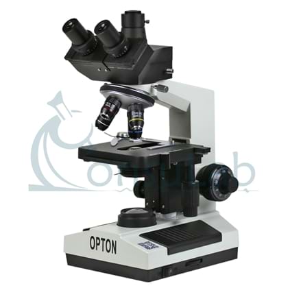 Microscópio Biológico Trinocular com Aumento 40x até 1600x, Objetivas Acromáticas e Iluminação 20W Halogênio
