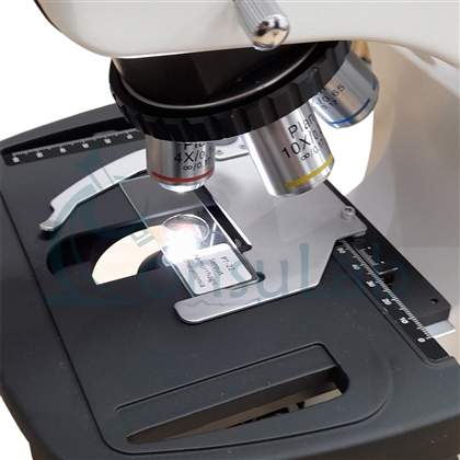 Microscópio Biológico Trinocular com Aumento de 40x até 1.000x ou 40 até 2.000x(opcional), Objetiva