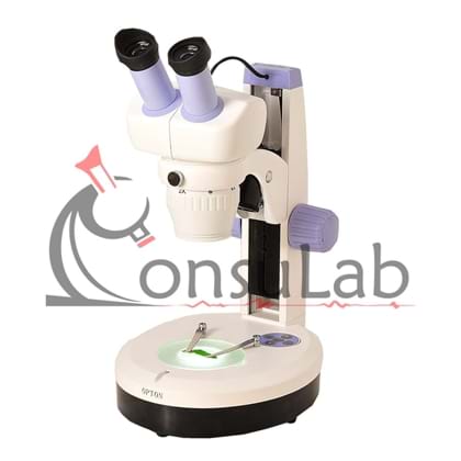 Microscópio Estereoscópico Binocular, Aumento 10X, 20X, 40X e 80X e Iluminação Transmitida e Refletida LED