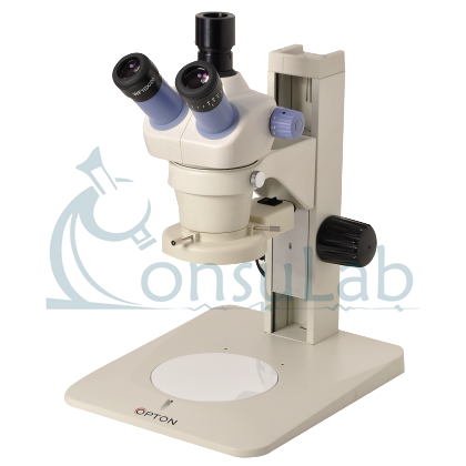 Microscópio Estereoscópico Trinocular, Zoom 0.7X ~ 3X, Aumento 7X até 30X, Iluminação Refletida a 8W Fluorescente