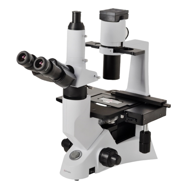 MICROSCÓPIO BIOLÓGICO TRINOCULAR INVERTIDO COM AUMENTO DE 40X ATÉ 400X OU 40X ATÉ 600X (OPCIONAL), OBJETIVA PLANACROMÁTICA INFINITA, ILUMINAÇÃO 30W HALOGÊNIO E CONTRASTE DE FASE