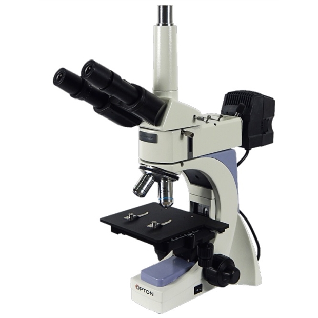 MICROSCÓPIO METALOGRÁFICO TRINOCULAR, COM AMPLIAÇÃO DE 50X, 100X, 200X E 500X