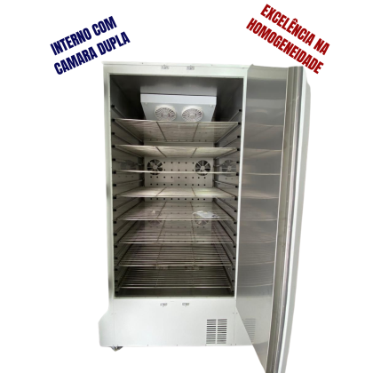 CÂMARA CLIMÁTICA REFRIGERADA COM CONTROLE DE UMIDADE E INTERNO EM AÇO INOX 480 LITROS DIGITAL MICROPROCESSADO E CÂMARA DUPLA