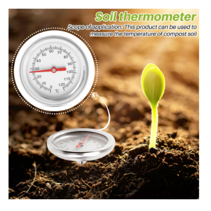 Geotermômetro analógico para solos e compostagem
