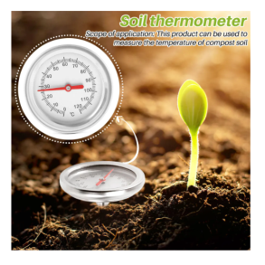 Geotermômetro analógico para solos e compostagem